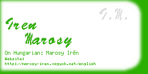 iren marosy business card